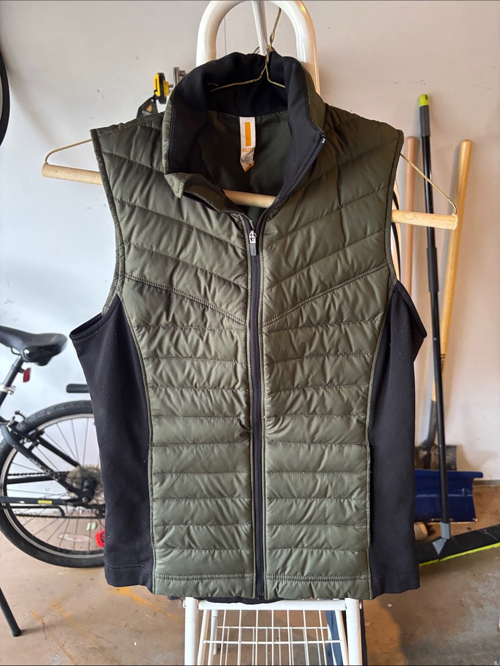 Lucy Olive Green and Black Quilted Vest